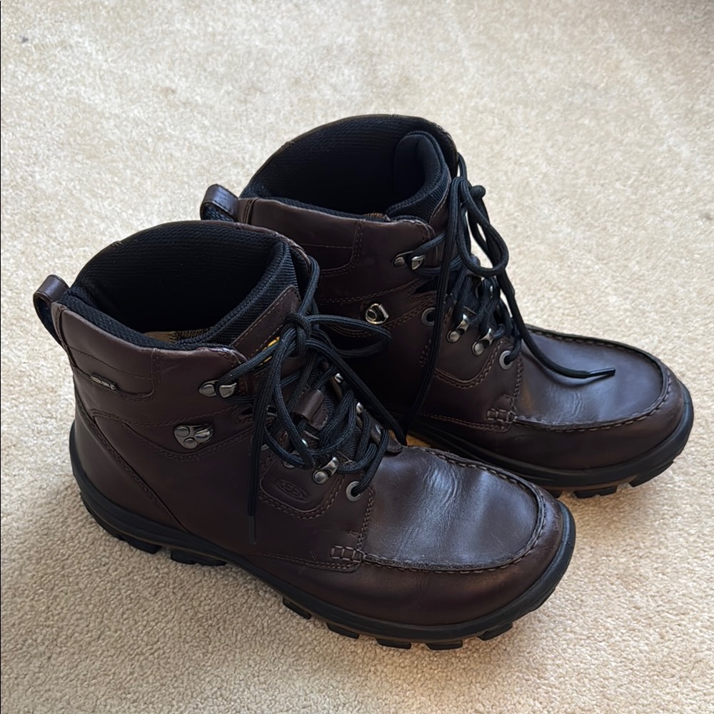Keen Brown Leather Boots with Sturdy Design - Picture 2 of 10